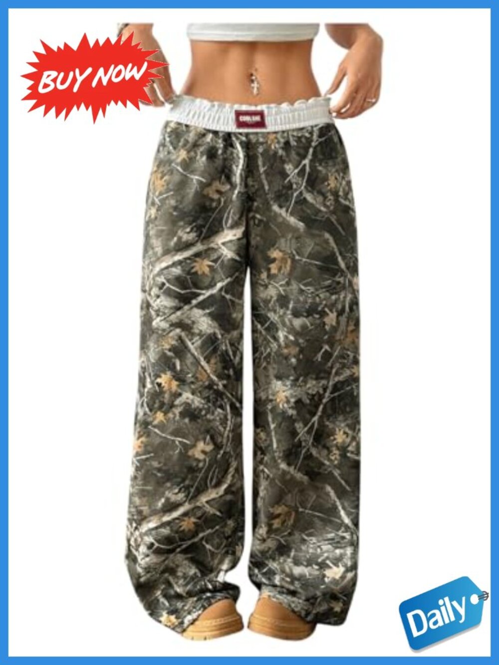 Women's Wide Leg Camo Sweatpants High Waisted Baggy Track Pants Streetwear